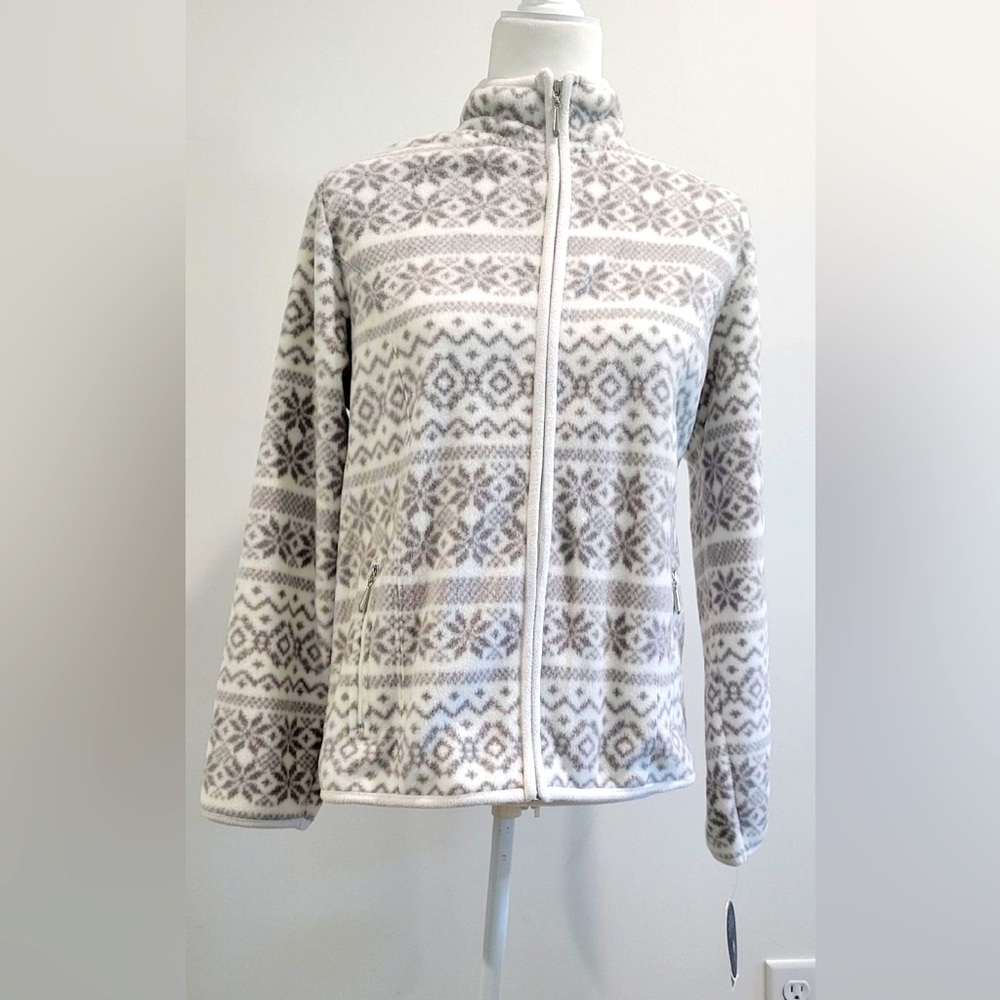 NWT Karen Scott snowflake Zeroproof fleece jacket - Size Small